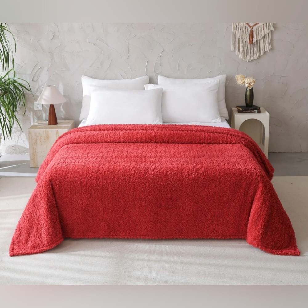 Mainstays Plush Red Sherpa Throw Blanket